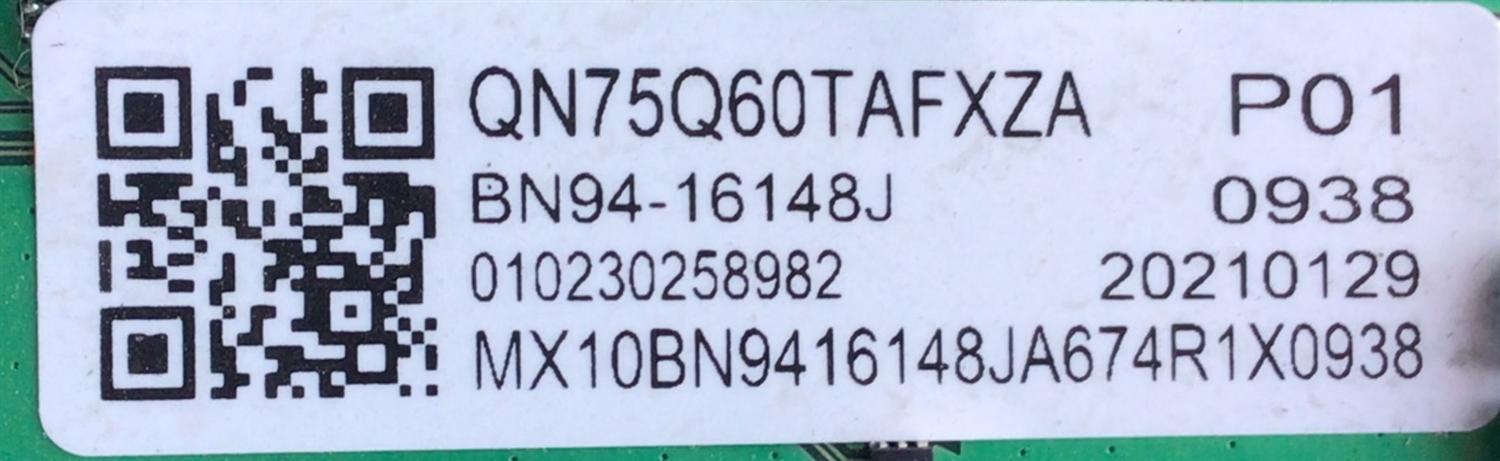 KIT DE TARJETAS PARA TV SAMSUNG / MAIN BN94-16148J / BN41-02756C-000 / BN97-18019A / BN9416148J / FUENTE BN44-01060A / L75E7N_TSM / BN4401060A / PANEL CY-RT075HGSV2H / DISPLAY JR745R3HA4K / BN9651821A / MODELO QN75Q60TAFXZA UB03	 - Imagen 4